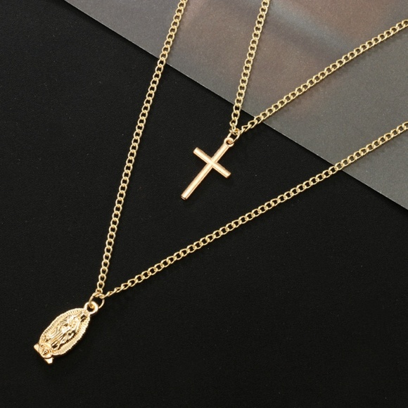 Europe Style//Cross Maria Layering Necklaces - Picture 3 of 8